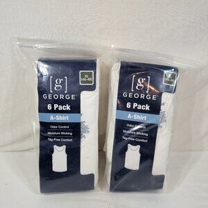 George Ribbed Tank Tops 2 6pks - 12 Tanks Total